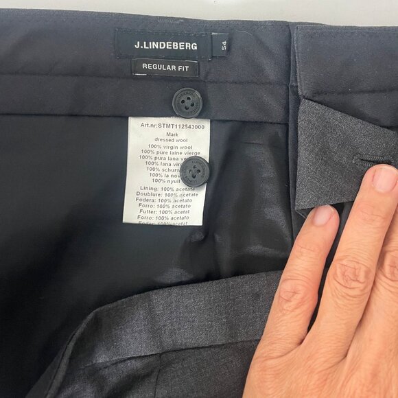 J Lindeberg Dark Gray Regular Fit Wool Dress Pants (36) - Picture 5 of 5